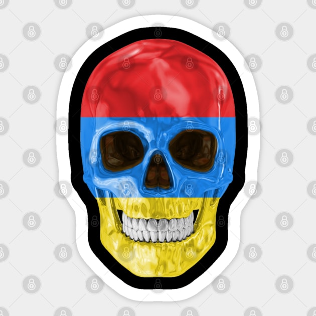 Armenia Flag Skull - Gift for Armenian With Roots From Armenia Sticker by Country Flags